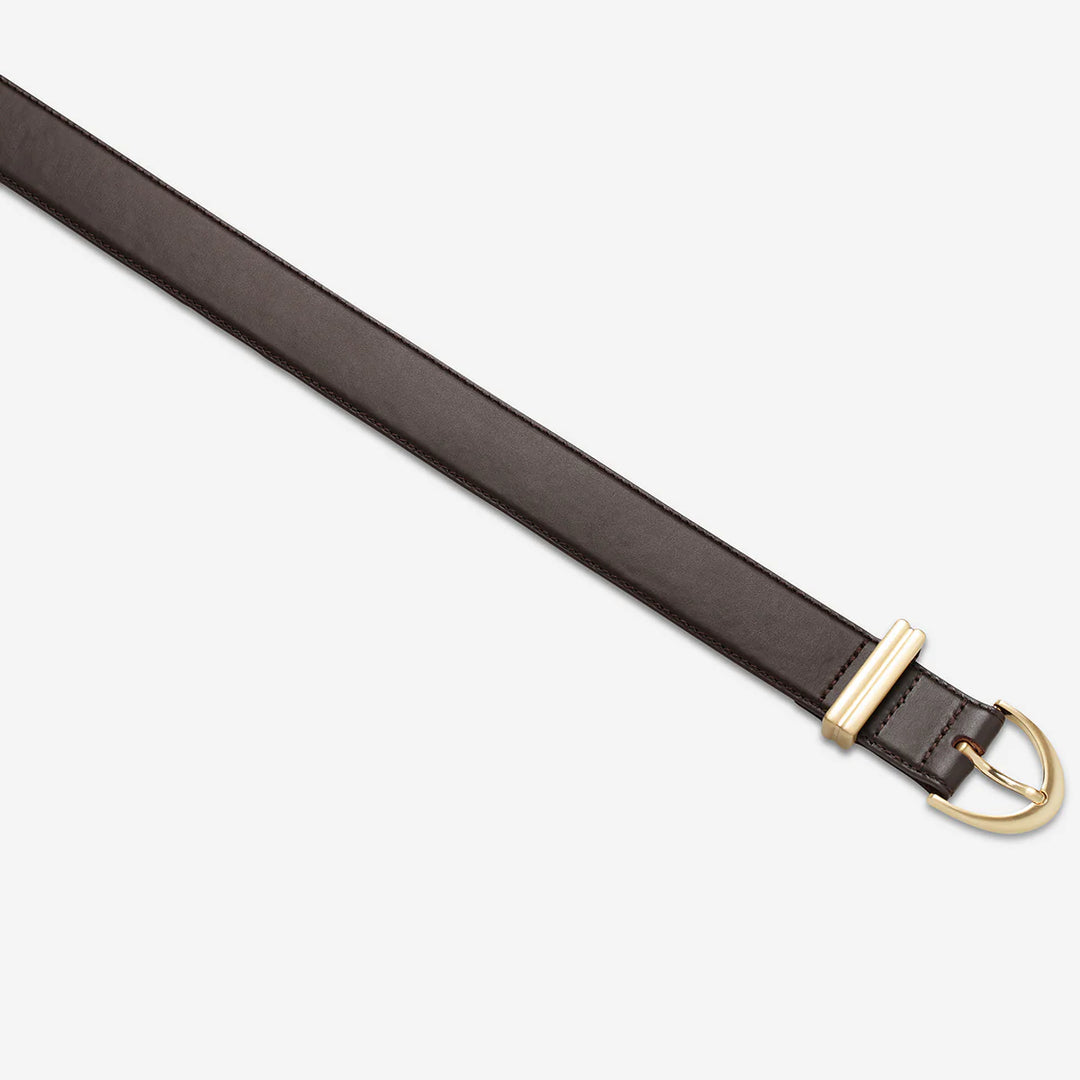 Status Anxiety Under Your Spell Belt- Choc Nappa/Gold