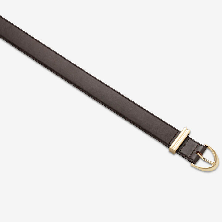 Status Anxiety Under Your Spell Belt- Choc Nappa/Gold