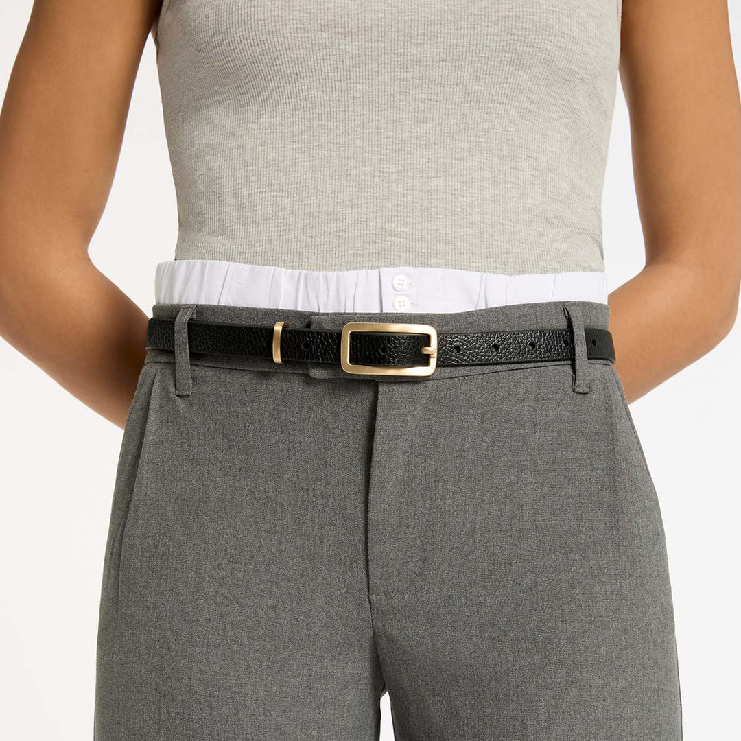 Status Anxiety Muse Leather Belt - Black/Gold