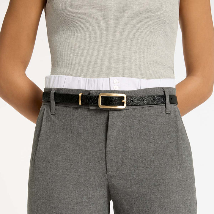 Status Anxiety Muse Leather Belt - Black/Gold