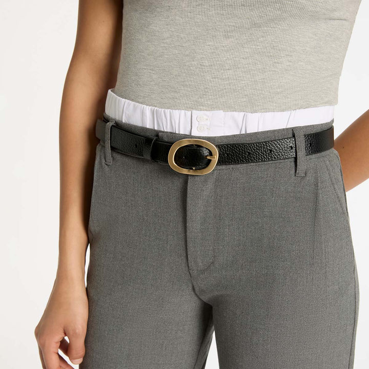 Status Anxiety Nocturne Leather Belt - Black/Gold
