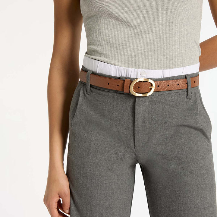 Status Anxiety Nocturne Leather Belt - Tan/Gold
