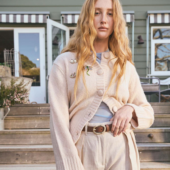 Status Anxiety Nocturne Leather Belt - Tan/Gold