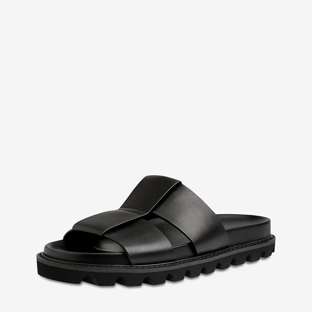 Status Anxiety Moon Dancer Leather Sandal - Black