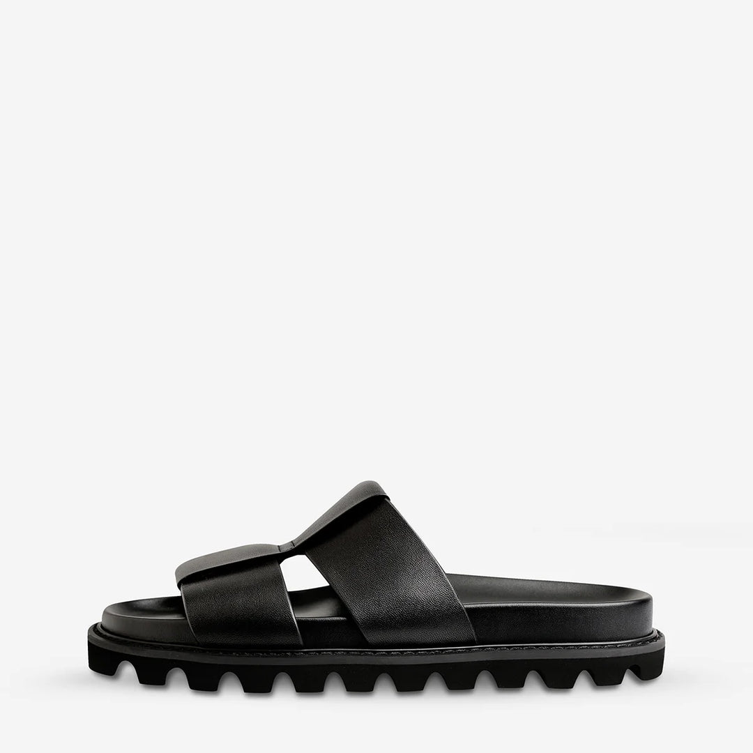 Status Anxiety Moon Dancer Leather Sandal - Black