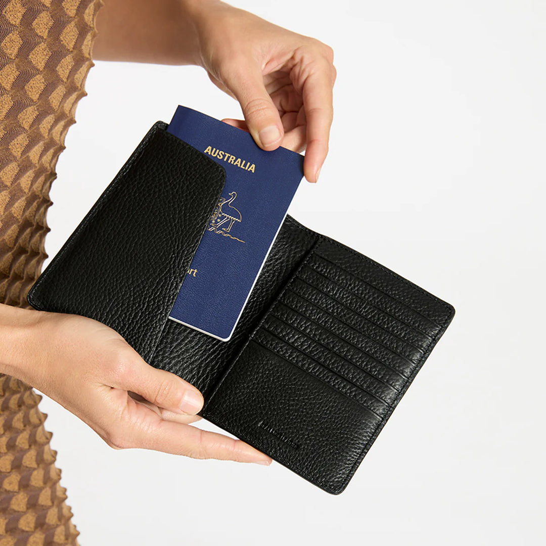 Status Anxiety In Transit Passport Wallet- Black