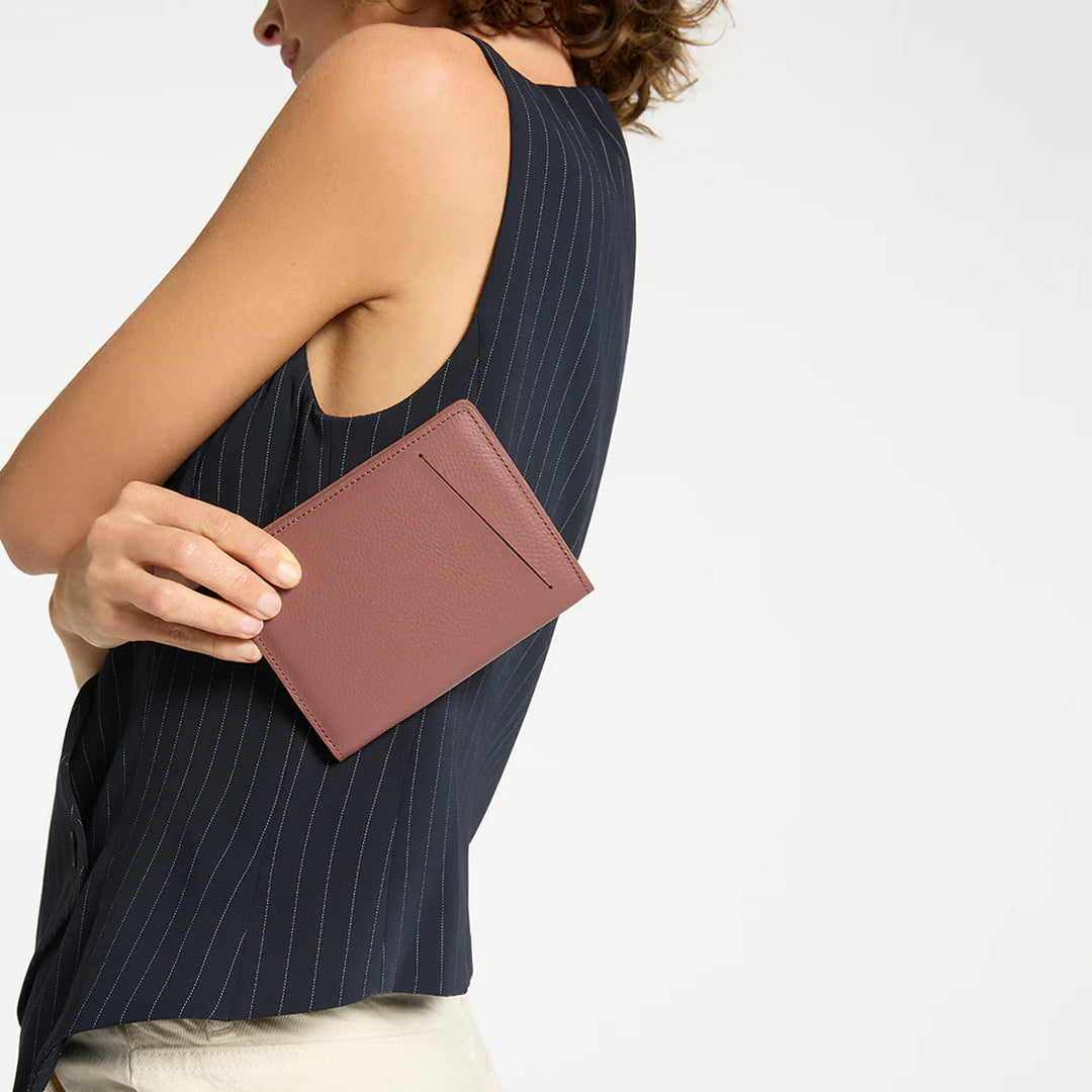 Status Anxiety In Transit Passport Wallet- Dusty Rose