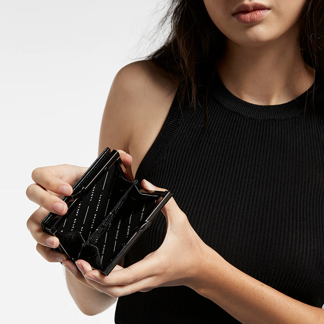 Status Anxiety As You Were Wallet - Black Croc Emboss