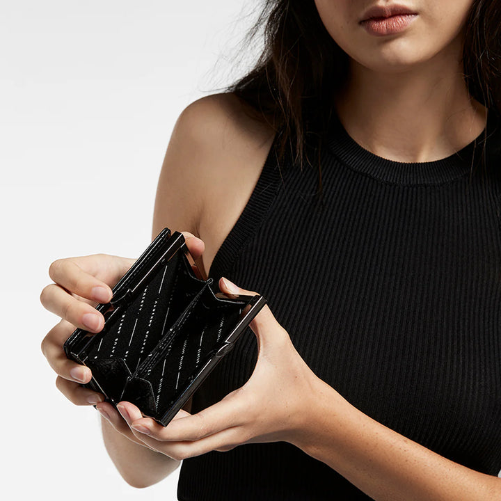 Status Anxiety As You Were Wallet - Black Croc Emboss