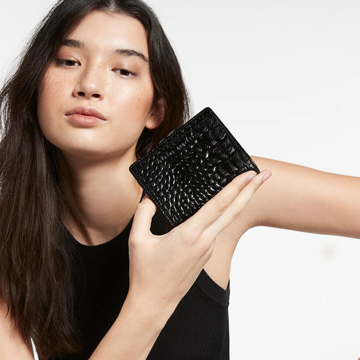 Status Anxiety As You Were Wallet - Black Croc Emboss