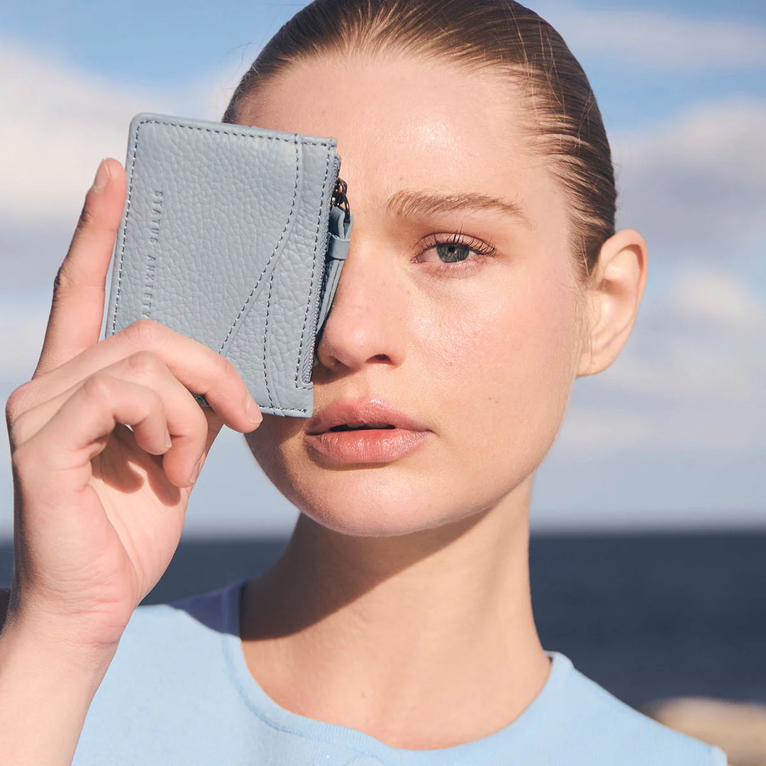 Status Anxiety Hearts Still Beating Wallet - Powder Blue