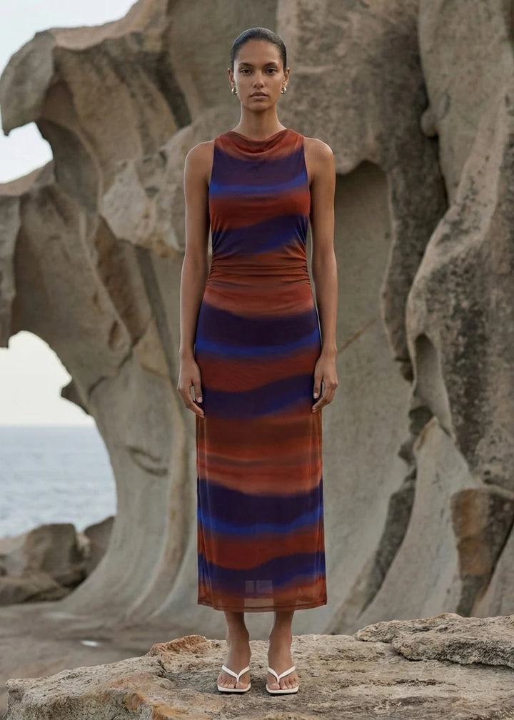 Staple The Label Vista Mesh Midi Dress - Ombre