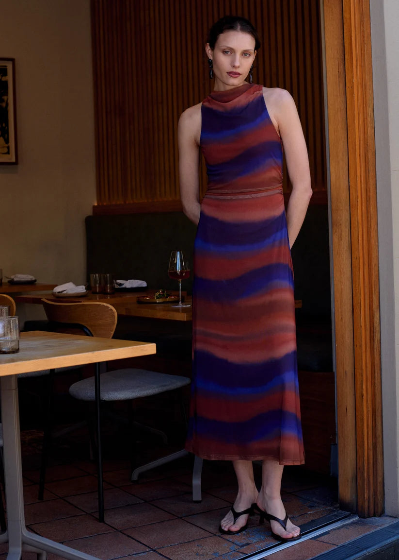 Staple The Label Vista Mesh Midi Dress - Ombre