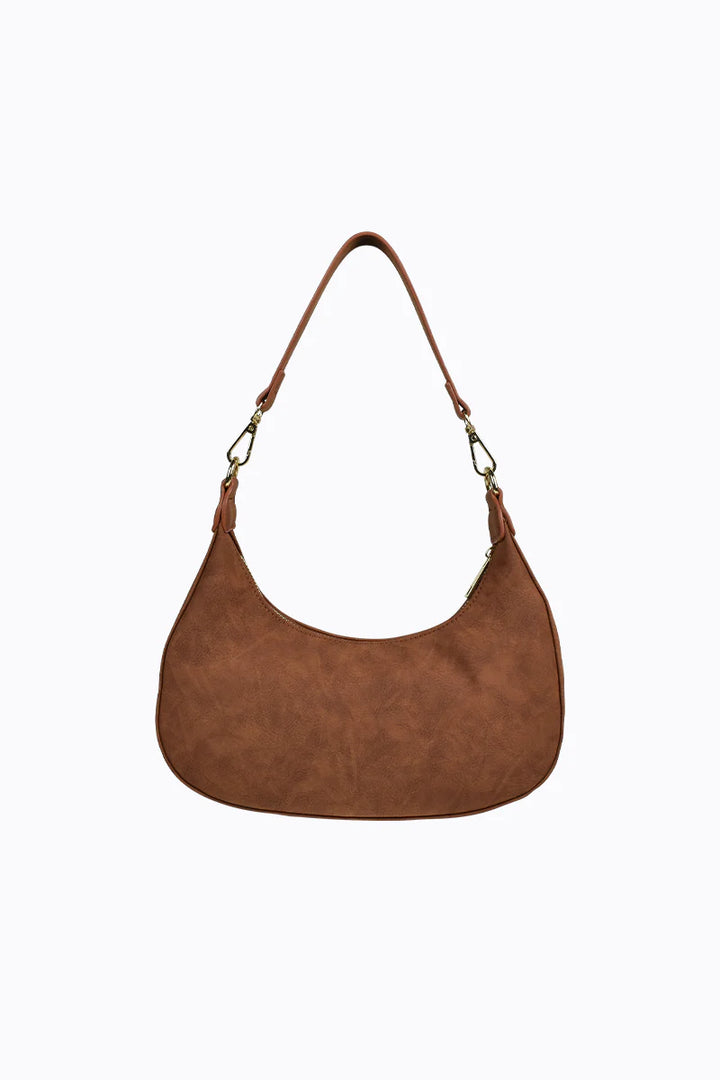 Peta + Jain Willow Faux Nubuck Shoulder Bag - Tan Nubuck/Gold