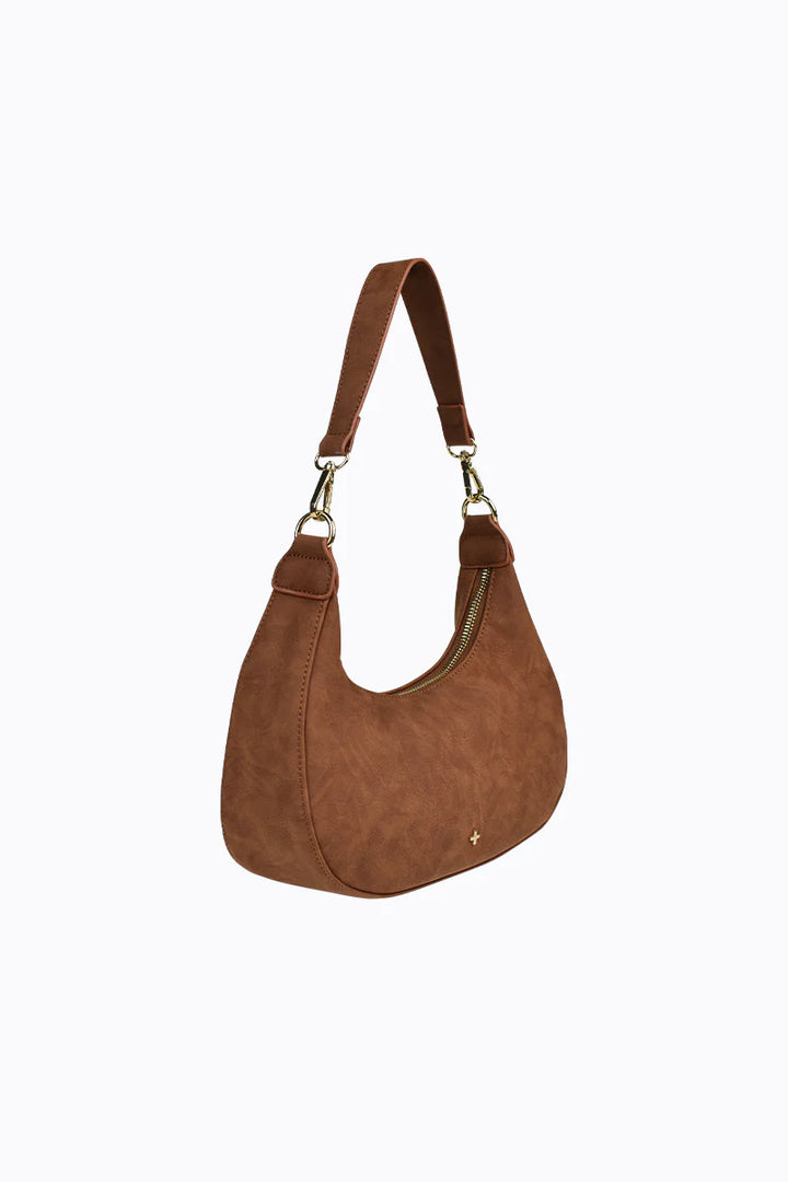 Peta + Jain Willow Faux Nubuck Shoulder Bag - Tan Nubuck/Gold