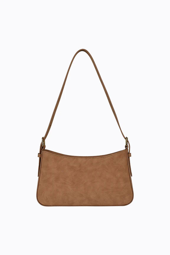 Peta + Jain Lilu Shoulder Bag - Tan Faux Suede/Gold
