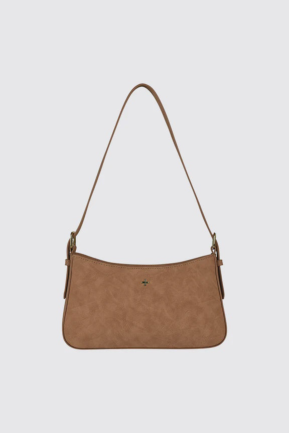 Peta + Jain Lilu Shoulder Bag - Tan Faux Suede/Gold