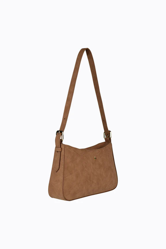 Peta + Jain Lilu Shoulder Bag - Tan Faux Suede/Gold