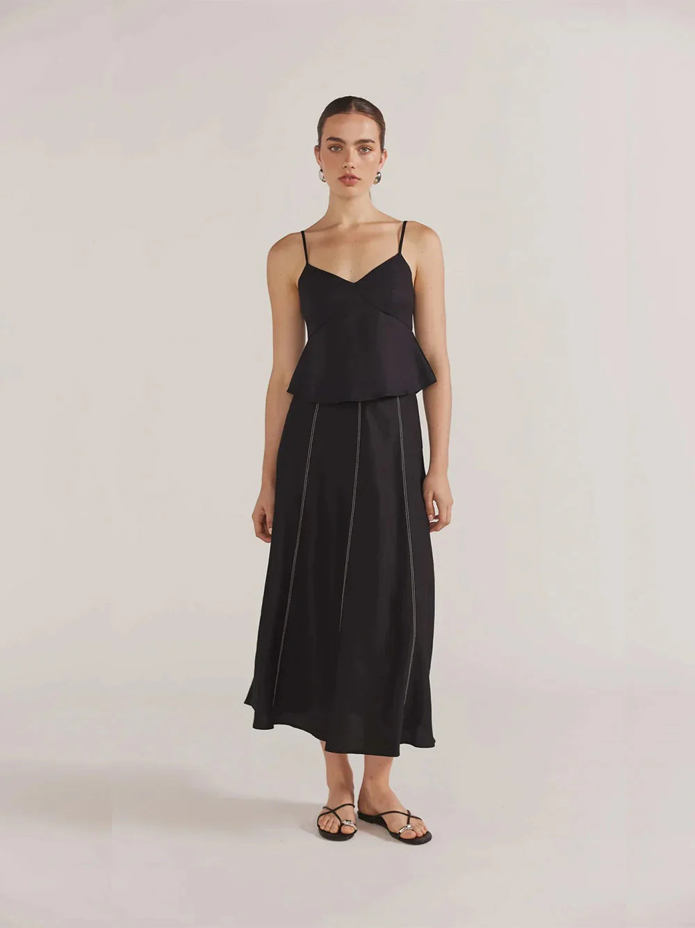 Staple The Label Theory Midi Skirt- Black