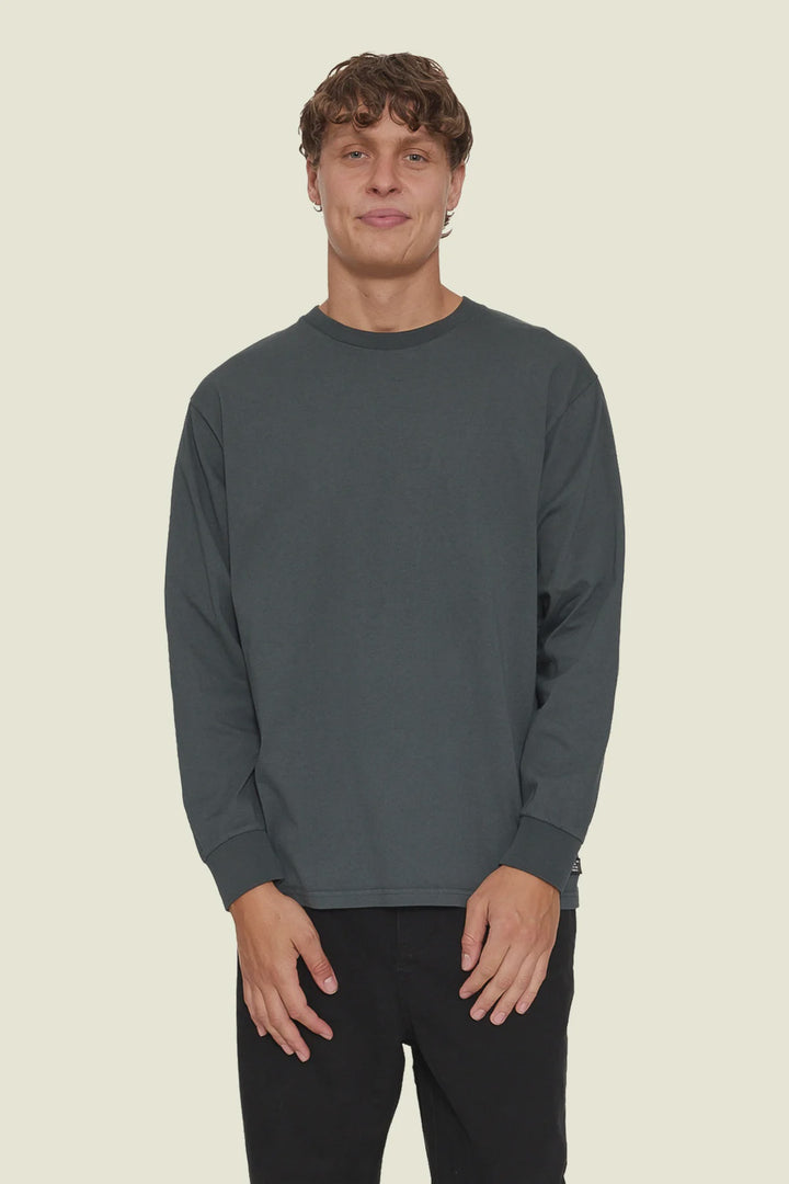 Thrills Military Oversize Long Sleeve Tee - Petrol