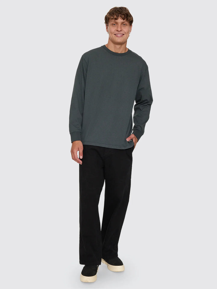 Thrills Military Oversize Long Sleeve Tee - Petrol