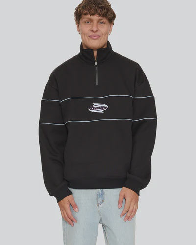 Thrills Split Decisions Quarter Zip Fleece - Black