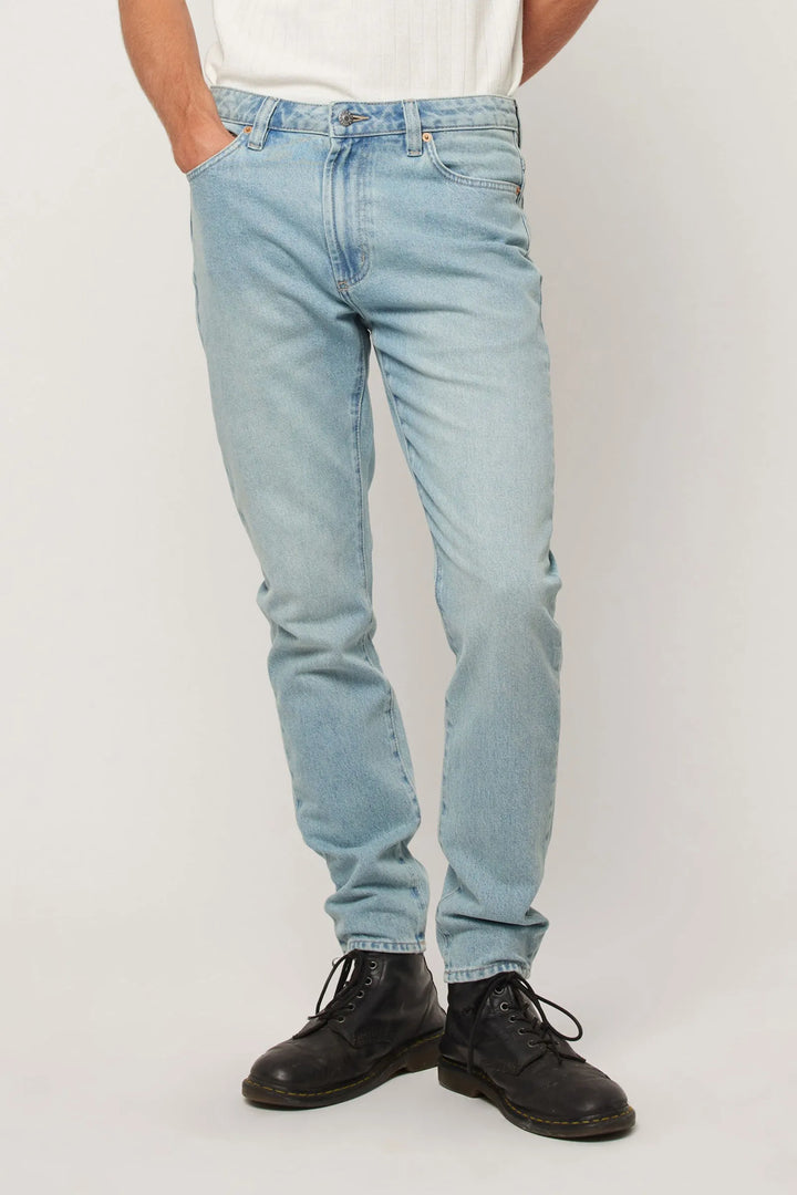 Rolla's Tim Slims Jean - Keel Blue - Bleached Vintage Indigo