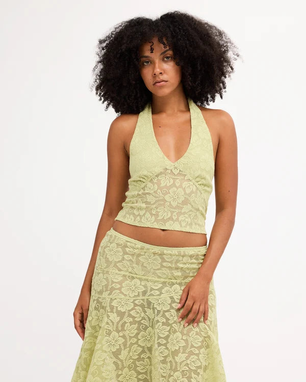 Billabong Paisley Lace Top - Smoke Green