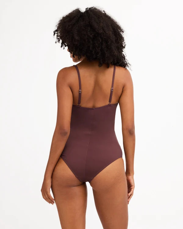 Billabong Sol Searcher Wrap One Piece Swimsuit - Teak