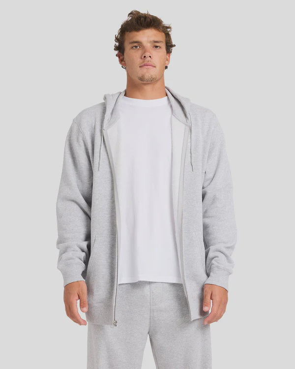 Billabong Premium Wave Wash Zip Thru Hood - Light Grey Heather