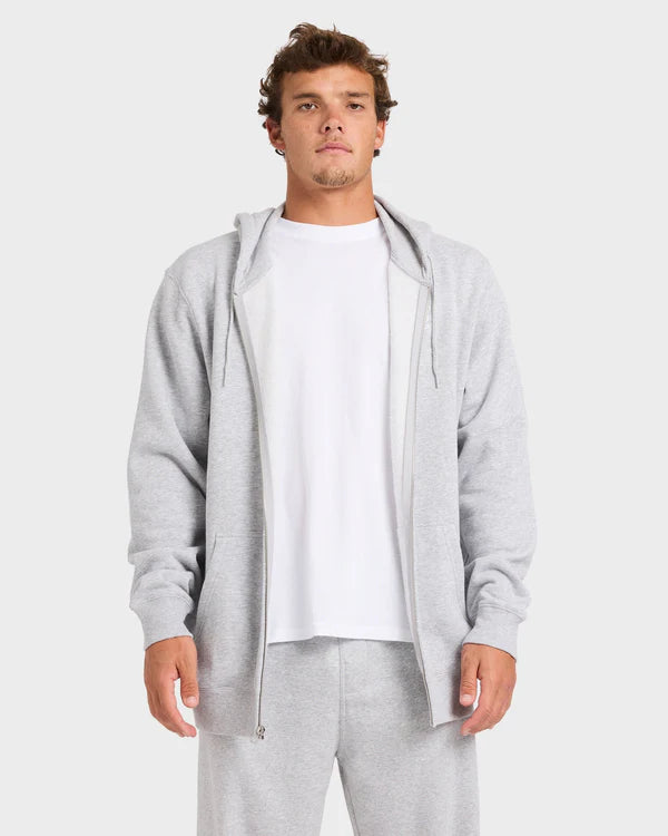 Billabong Premium Wave Wash Zip Thru Hood - Light Grey Heather
