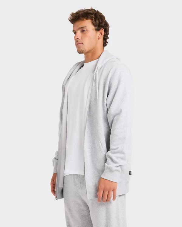 Billabong Premium Wave Wash Zip Thru Hood - Light Grey Heather