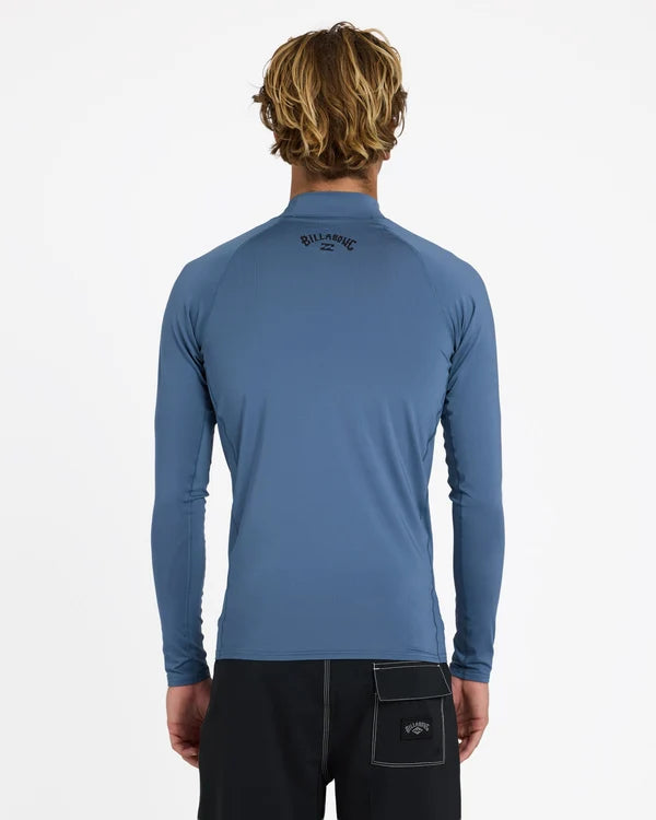 Billabong Mens All Day Arch UPF 50 Long Sleeve Rash Vest -Steel Blue