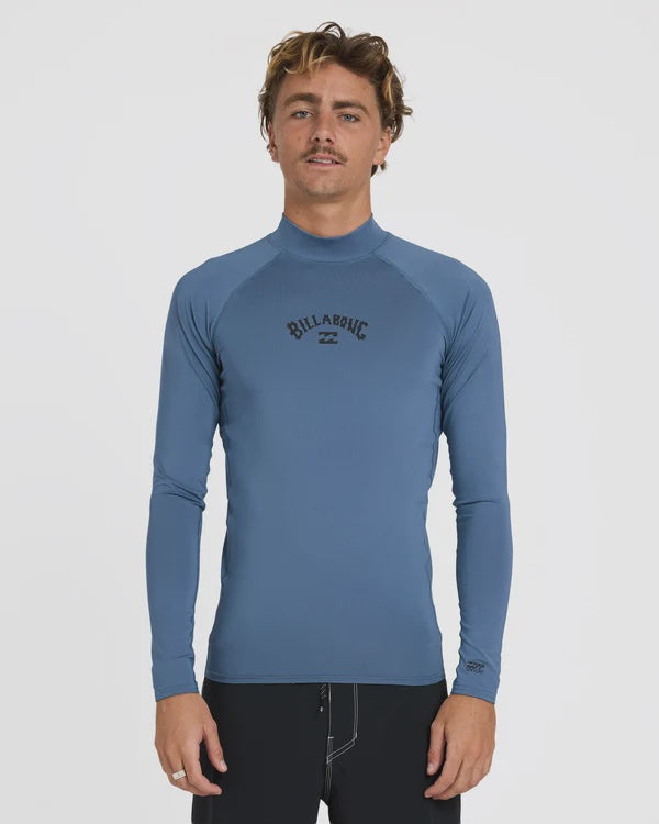 Billabong Mens All Day Arch UPF 50 Long Sleeve Rash Vest -Steel Blue