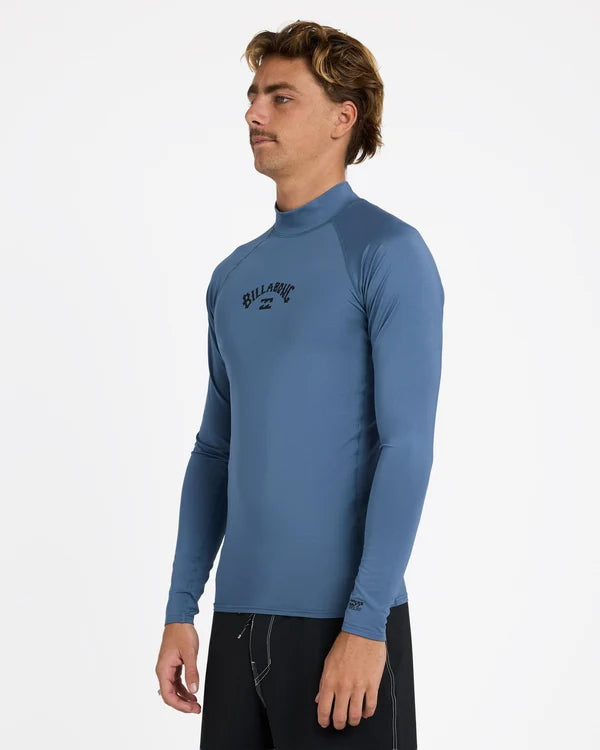 Billabong Mens All Day Arch UPF 50 Long Sleeve Rash Vest -Steel Blue