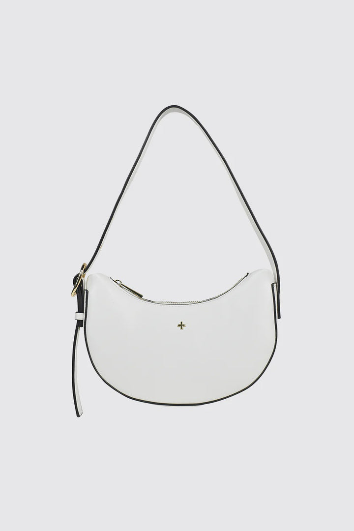 Peta + Jain Goldie Eyelet Shoulder Bag - White PU/Gold