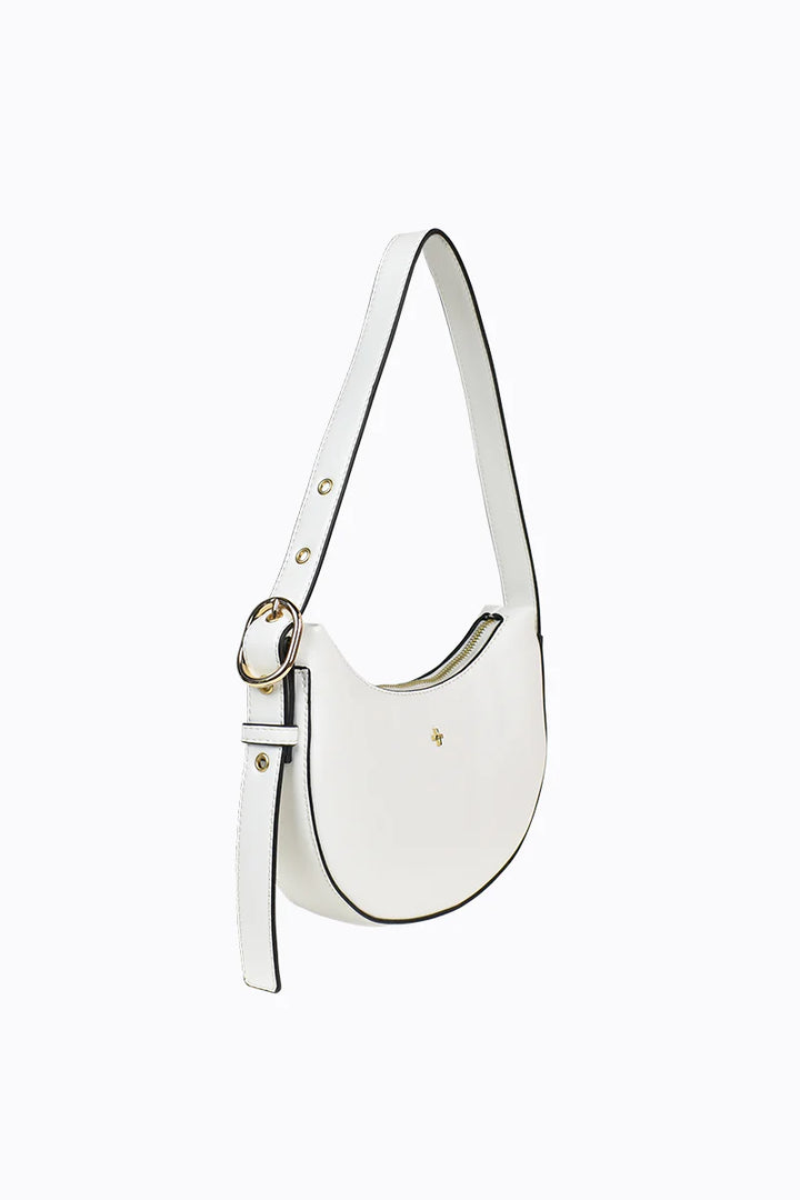 Peta + Jain Goldie Eyelet Shoulder Bag - White PU/Gold