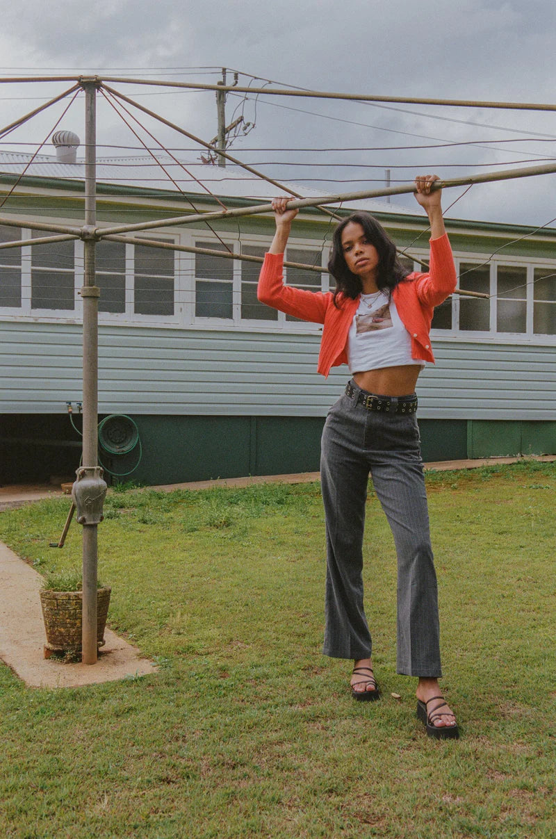 Red Corvette Mini Tee - White