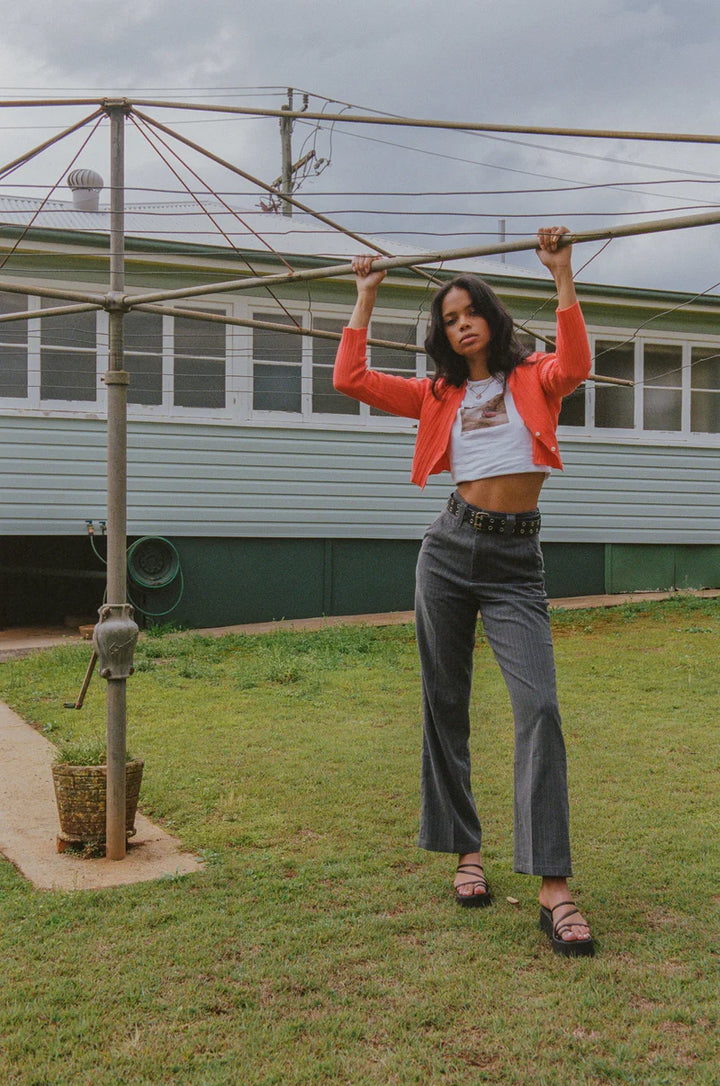 Red Corvette Mini Tee - White