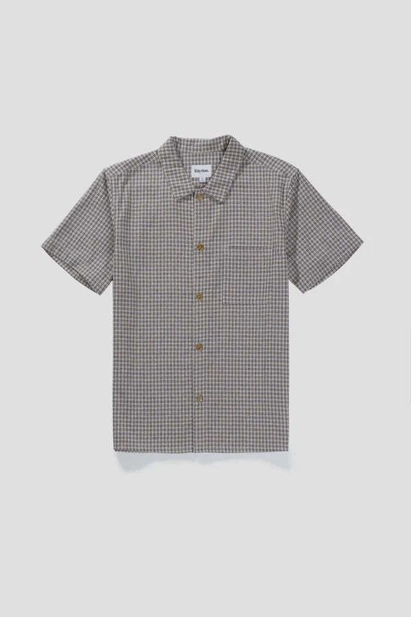 Rhythm Linen Check SS Shirt- Sand
