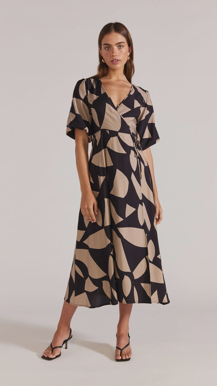 Staple The Label Morella Midi Dress - Black/Latte