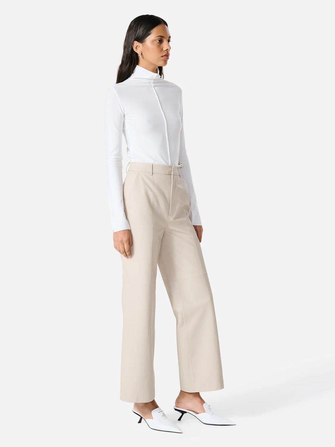 Stanford Leather Pant- Turtle Dove