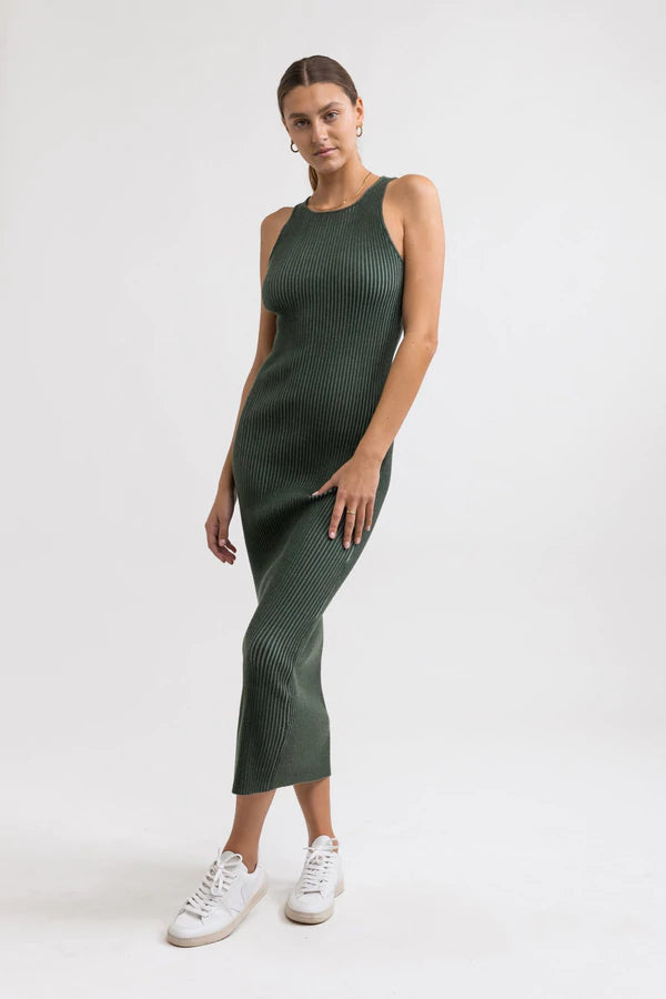 Olina Knit Midi Dress - Marine Green