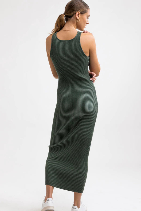 Olina Knit Midi Dress - Marine Green