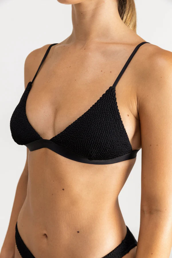 Wave Break Bralette Top - Black