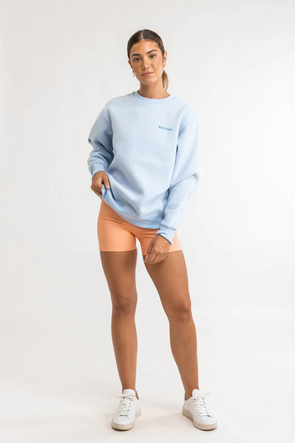 Lo Fi Sunset Crew Neck Fleece - Blue Smoke