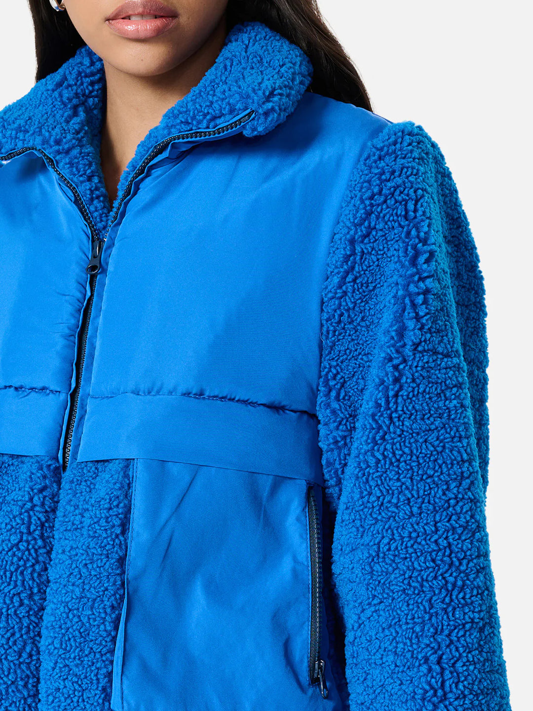 Briony Faux Fur Jacket- Azure Blue