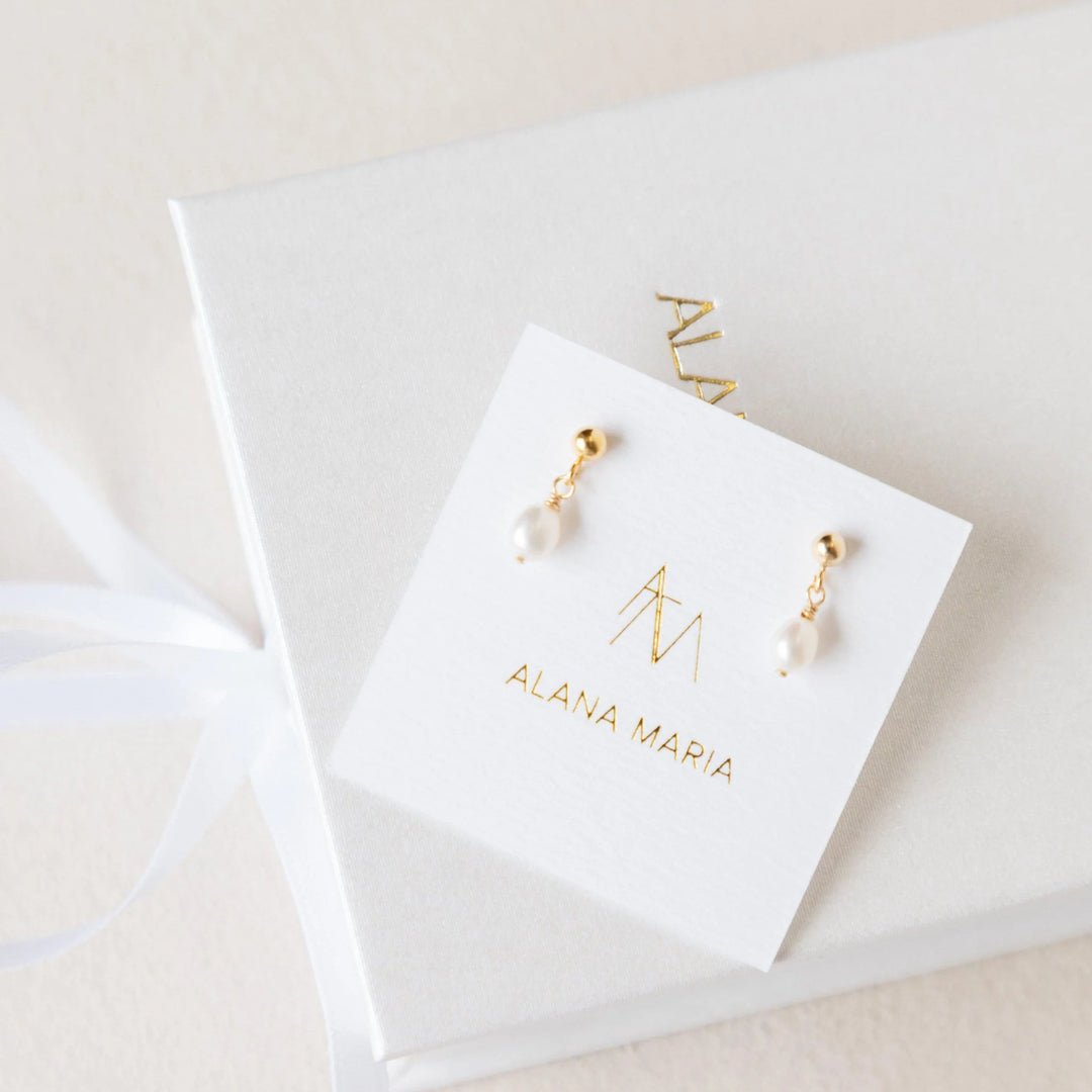 Lulita Freshwater Pearl Earrings- Gold
