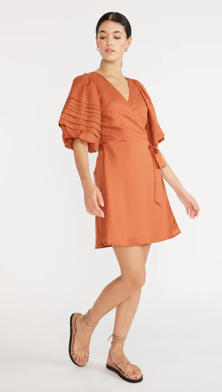 Lucia Wrap Mini Dress - Masala