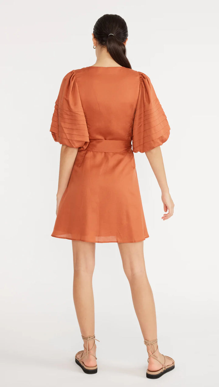 Lucia Wrap Mini Dress - Masala